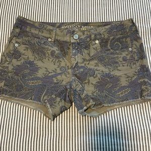 American Eagle Paisley Frayed Edge Shorts, Size 12